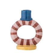 Bloomingville - Tacana Candle Holder, Blue, Stoneware (12cm)