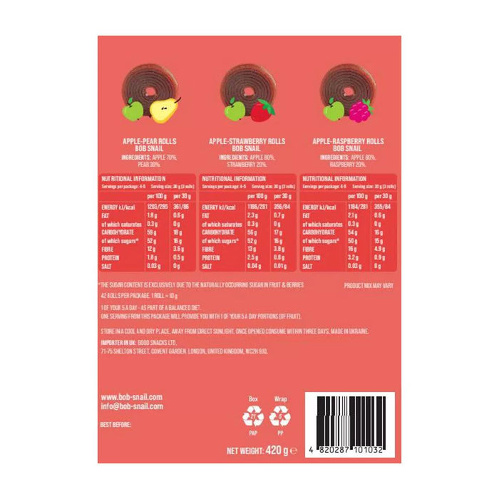 Bob Snail Fruit Rolls Mix (420g) - LemonSalt