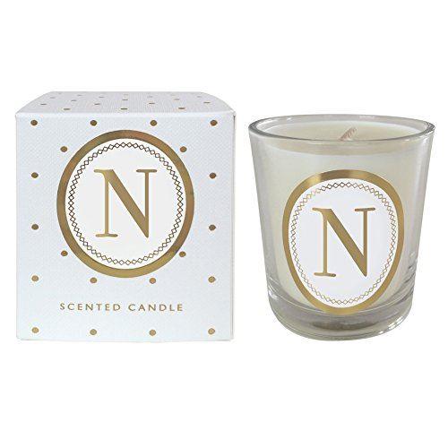 Bombay Duck Alphabet Candle Votive Gold Spots Letter N - LemonSalt
