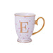 Bombay Duck Alphabet Spotty Metallic Mug Letter E Gold with Fuchsia Spots - LemonSalt