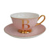 Bombay Duck Bloomsbury Spotty Teacup & Saucer Gold Letter - B - LemonSalt