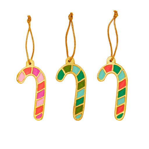 Bombay Duck Candy Cane Enamel Decorations - Set of 3 - LemonSalt