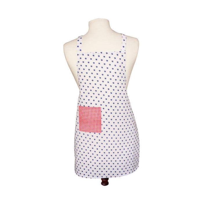 Bombay Duck Eddie Boys Apron White with Blue Stars | {{ collection.title }}