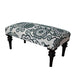Bombay Duck Embroidered Kashmir Flowers Upholstered Bench Grey (80 x 40) - LemonSalt
