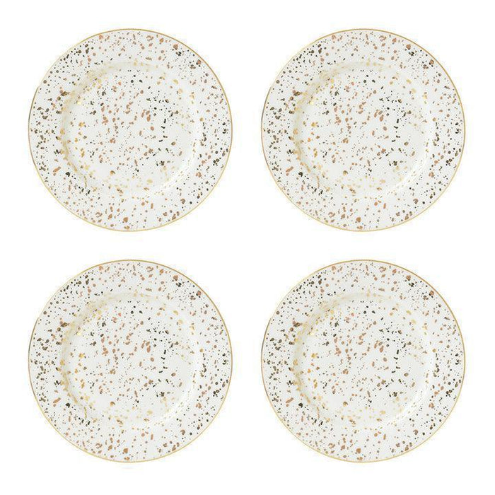 Bombay Duck Enchante Speckled Gold Tea Plates (Set of 4) - LemonSalt