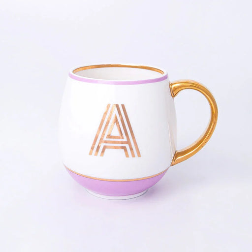 Bombay Duck Library Mug with Letter A - Blush - LemonSalt