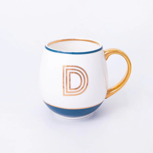 Bombay Duck Library Mug with Letter D - Petrol Blue - LemonSalt