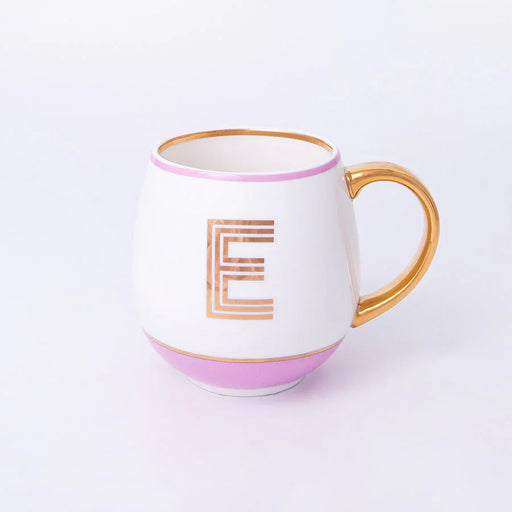 Bombay Duck Library Mug with Letter E - Blush - LemonSalt