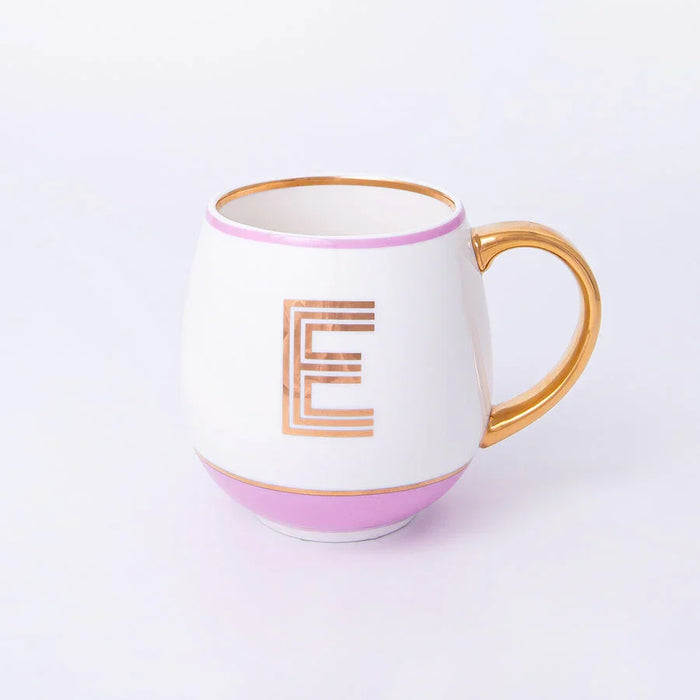 Bombay Duck Library Mug with Letter E - Blush - LemonSalt