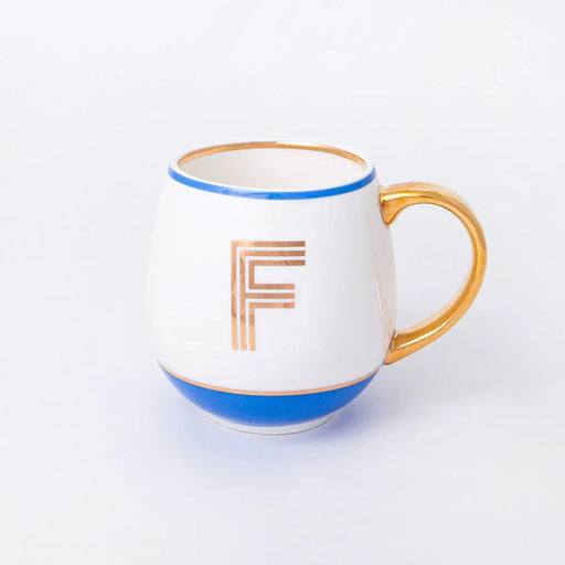 Bombay Duck Library Mug with Letter F - Cornflower - LemonSalt