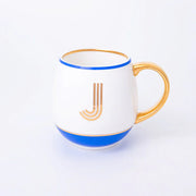 Bombay Duck Library Mug with Letter J - Cornflower