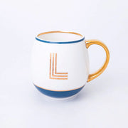Bombay Duck Library Mug with Letter L - Petrol Blue