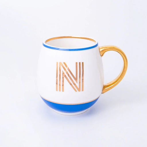 Bombay Duck Library Mug with Letter N - Cornflower - LemonSalt