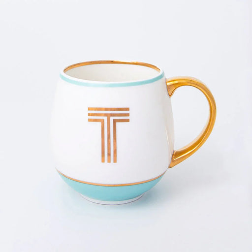 Bombay Duck Library Mug with Letter T - Mint - LemonSalt