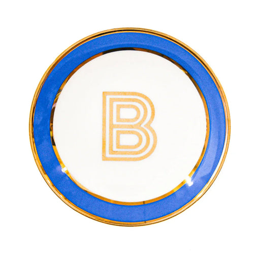 Bombay Duck Library Trinket Dish with Letter B - Cornflower (11cm) - LemonSalt