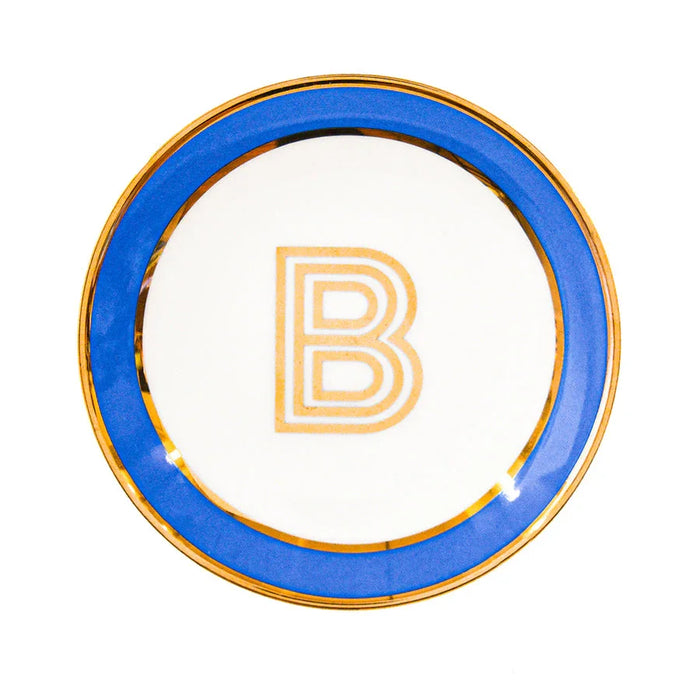 Bombay Duck Library Trinket Dish with Letter B - Cornflower (11cm) - LemonSalt