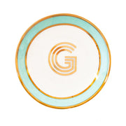 Bombay Duck Library Trinket Dish with Letter G - Mint (11cm)