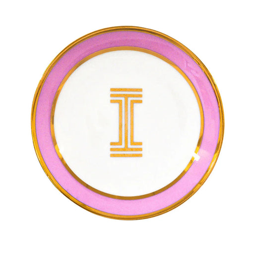 Bombay Duck Library Trinket Dish with Letter I - Blush (11cm) - LemonSalt