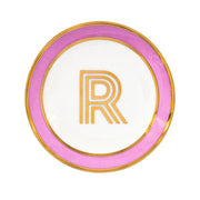 Bombay Duck Library Trinket Dish with Letter R - Blush (11cm)