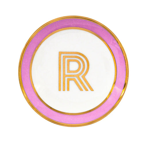 Bombay Duck Library Trinket Dish with Letter R - Blush (11cm) - LemonSalt