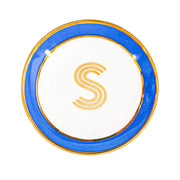 Bombay Duck Library Trinket Dish with Letter S - Cornflower (11cm)
