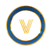 Bombay Duck Library Trinket Dish with Letter V - Petrol Blue (11cm)