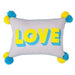 Bombay Duck Love Embroidered Rectangle Cushion with Pom Poms (35×50) - LemonSalt
