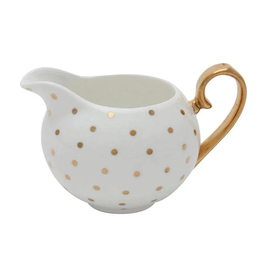 Bombay Duck Miss Golightly Milk Jug White with Gold Spots | {{ collection.title }}