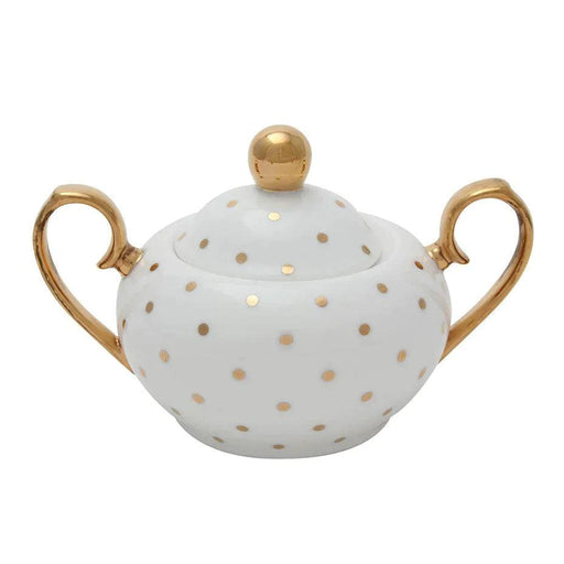 Bombay Duck Miss Golightly Sugar Bowl White with Gold Spots | {{ collection.title }}