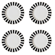 Bombay Duck Monte Carlo Stripy Tea Plates Black/White Set of 4