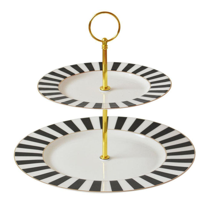 Bombay Duck Monte Carlo Two Tier Cake Stand Black/White