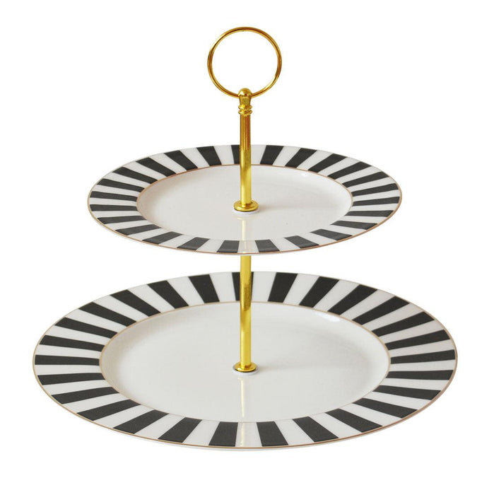 Bombay Duck Monte Carlo Two Tier Cake Stand Black/White | {{ collection.title }}