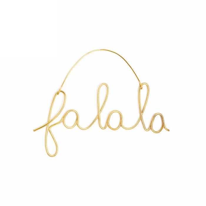 Bombay Duck Noel, Ho Ho Ho, Fa La La Wire Word Decorations Gold - Set of 3 - LemonSalt