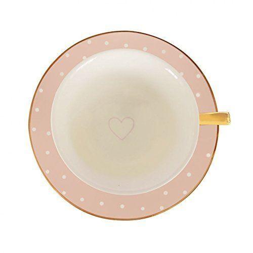 Bombay Duck Pink & White Spotty Cup & Saucer - LemonSalt