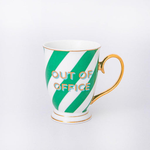 Bombay Duck Portofino Mug Out of Office Green Stripes | {{ collection.title }}