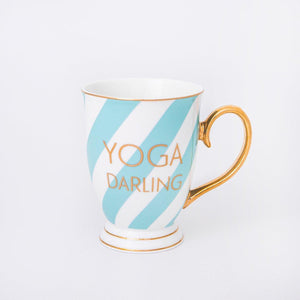 Bombay Duck Portofino Mug Yoga Darling Aqua Stripes | {{ collection.title }}