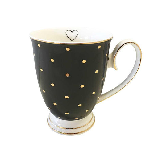 Bombay Duck - Spotty Mug - Black with Gold Spots - LemonSalt