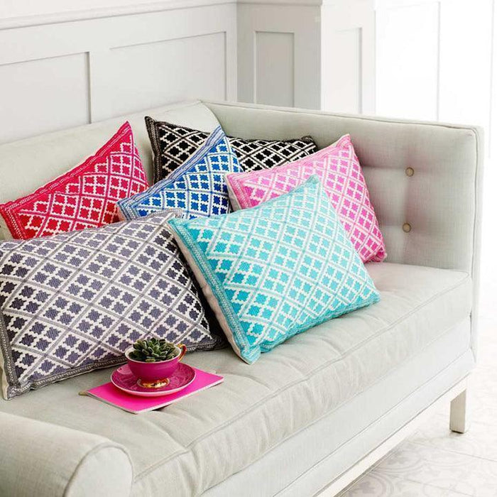 Bombay Duck Timbuktu Diamond Embroidered Rectangular Cushion (30×50cm) - LemonSalt