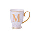 Bombay Duck VIA100M Alphabet Spotty Metallic Mug Letter M Gold with Lilac Spots - LemonSalt