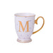Bombay Duck VIA100M Alphabet Spotty Metallic Mug Letter M Gold with Lilac Spots | {{ collection.title }}