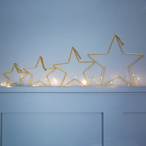 Bombay Duck Wire Stars Gold - Set of 4 - LemonSalt