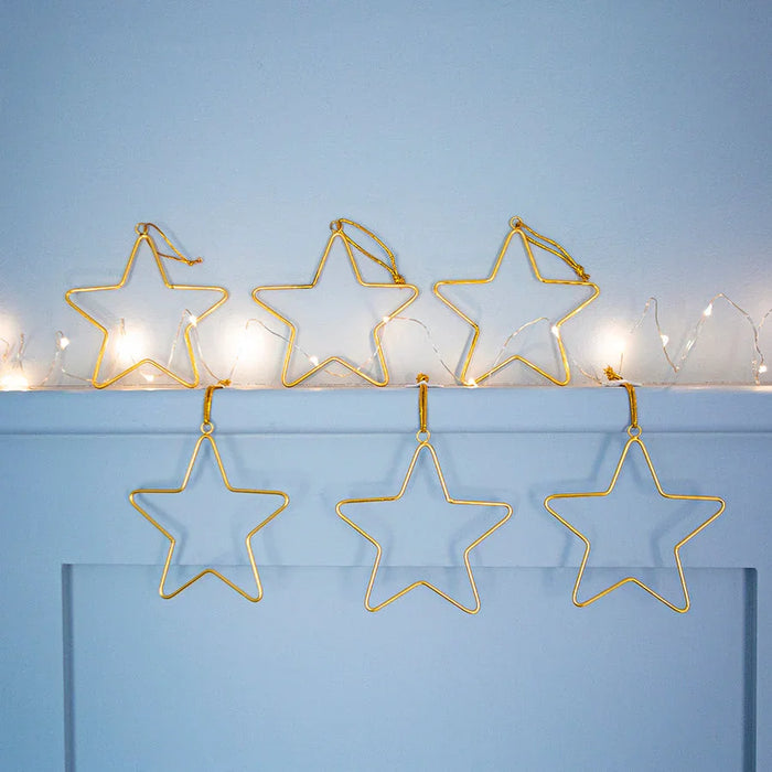 Bombay Duck Wire Stars Gold - Set of 6 - LemonSalt
