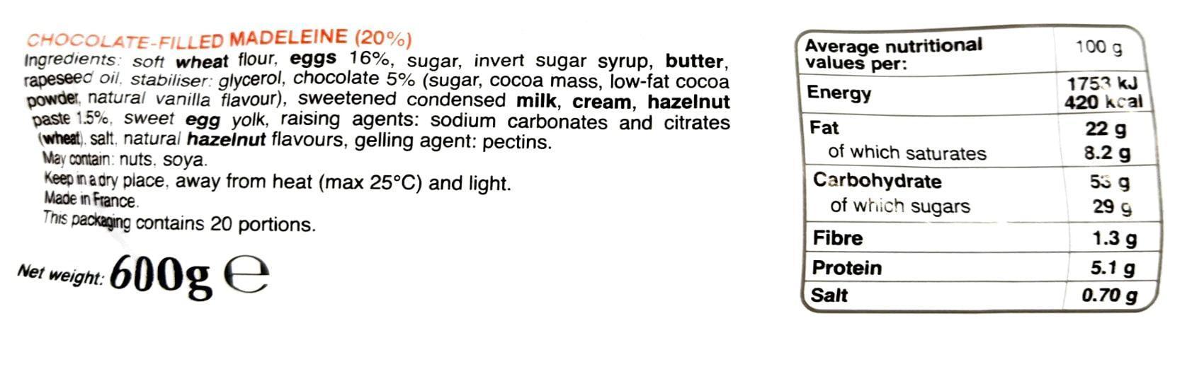 Bonne Maman La Madeleine Family Pack - Chocolate (20 pack)