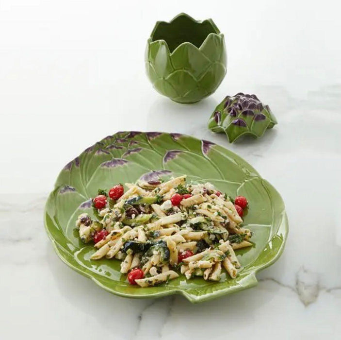 Bordallo Pinheiro Artichoke Pasta Plate - Green (28cm) - LemonSalt
