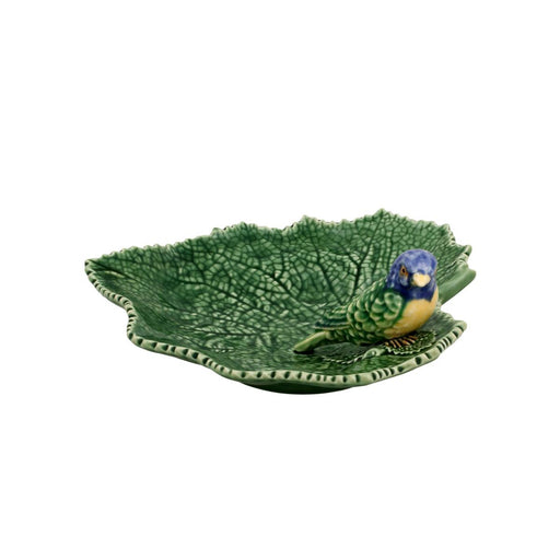 Bordallo Pinheiro Cinerária Leaf with Blue Bird (19cm) - LemonSalt