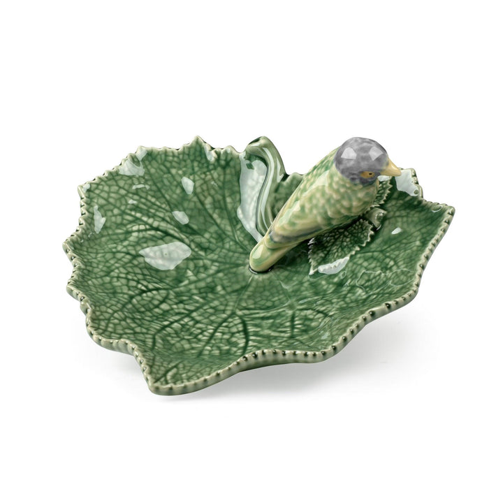 Bordallo Pinheiro Cinerária Leaf with Blue Bird (19cm) - LemonSalt