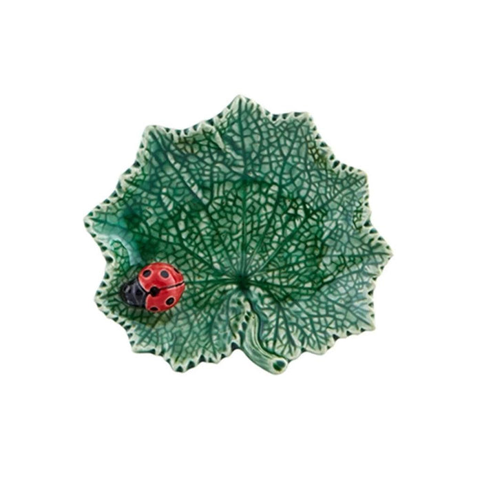Bordallo Pinheiro Countryside Leaves Leaf Ragwort with ladybird (14cm) - LemonSalt
