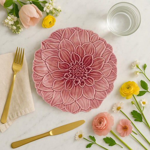 Bordallo Pinheiro Maria Flor, Fruit Plate Dahlia (22cm) - LemonSalt