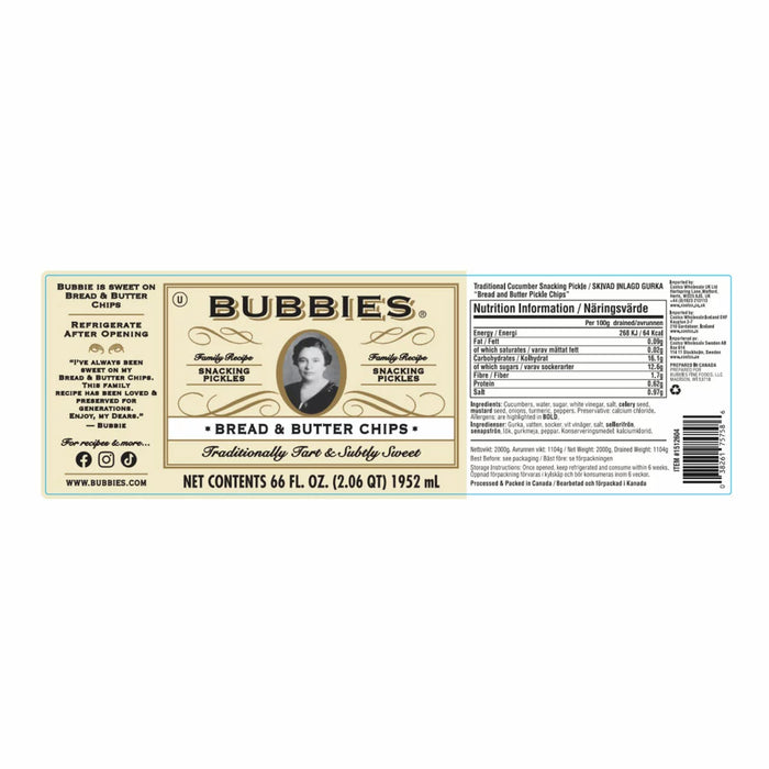Bubbies Bread & Butter Pickle Chips (2kg) - LemonSalt