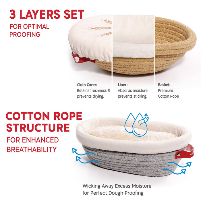 KneadAce Sourdough Kit Jar - Assorted Baskets (24oz)